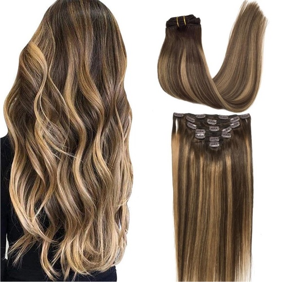 Clip in Hair Extensions Real Human Hair, Remy Human Hair Extensions Clip ins NEW